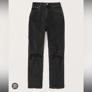 The Ankle Straight Ultra High Rise Distressed Jeans